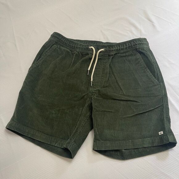 Quiksilver Men’s Green Corduroy Y2k Shorts Size Medium - Picture 1 of 8